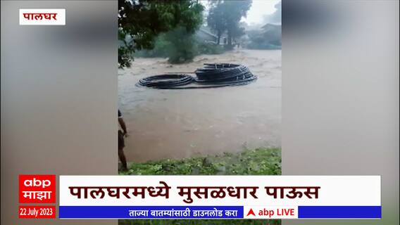 Palghar Rain Alert : पालघरमध्ये कालपासून मुसळधार पाऊस सुरु, शाळांना सुट्टी? : ABP Majha