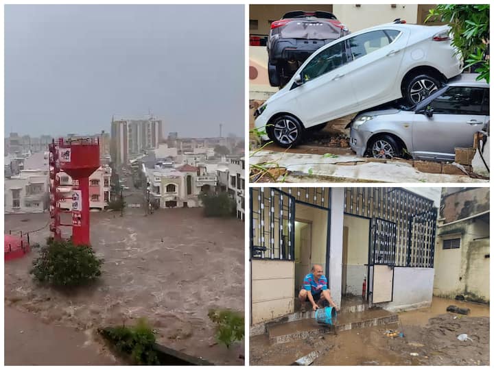 Heavy rain lashed several areas of Gujarat creating a flood-like situation in urban areas and villages amid rising water levels in dams and rivers surging to dangerous levels.