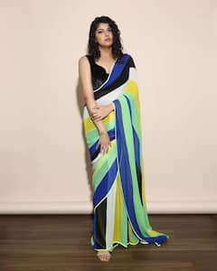 Photos: બ્લેક ડીપનેક બ્લાઉઝ સાથે મલ્ટીકલર સાડીમાં અંશુલાએ બતાવ્યો ગૉર્ઝિયસ લૂક, ભાઇ અર્જૂન કપૂર પણ દેખાયો સાથે.....