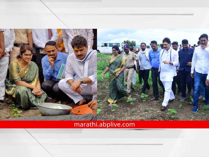 Dhananjay Munde in Farmers Field : परळी तालुक्यातील काही गावांमध्ये गोगलगायींचा प्रादुर्भाव आहे, अशा काही ठिकाणी जाऊन कृषीमंत्री धनंजय मुंडे यांनी स्वतः पाहणी केली.