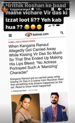 'रिवॉल्वर रानी' में वीर दास को किस करते हुए कंगना रनौत ने निकाल दिया था खून? एक्ट्रेस बोलीं-‘ ऋतिक के बाद मैंने...’