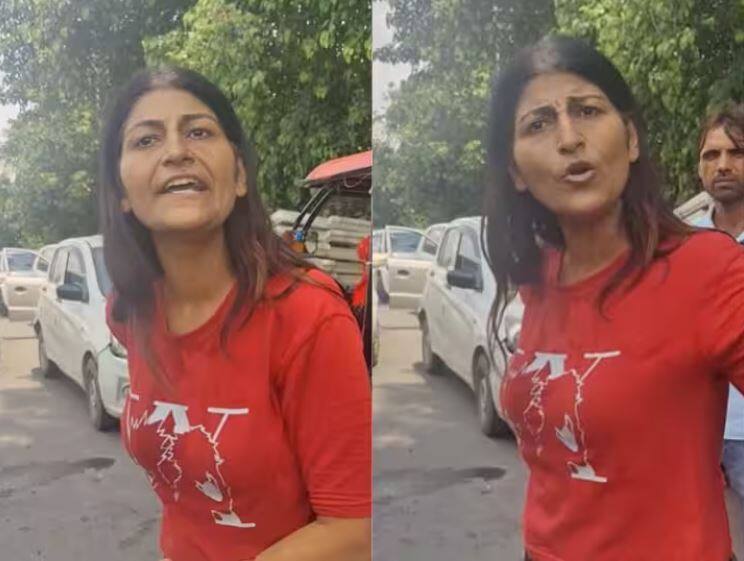 gurugram women high voltage drama on street refused to pay rs 2000 to cab driver for ride Gurgaon: ਸਾਰੀ ਰਾਤ ਕੈਬ 'ਚ ਘੁੰਮਦੀ ਰਹੀ ਤੇ ਜਦੋਂ ਡਰਾਈਵਰ ਨੇ ਮੰਗਿਆ ਕਿਰਾਇਆ ਤਾਂ ਕੀਤਾ ਹਾਈਵੋਲਟੇਜ਼ ਡਰਾਮਾ, ਦੇਖੋ ਵੀਡੀਓ
