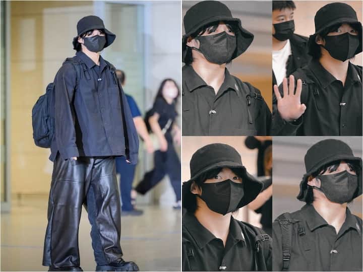 BTS Suga's Black Airport Fashion Looks - Kpop Korean Hair and Style