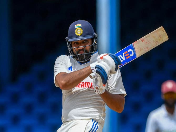 Rohit Sharma Breaks Incredible Test Record With Brisk Fifty In Second IND  vs WI Test