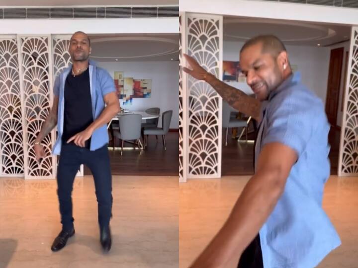 Shikhar Dhawan dancing in Naa Ready song of Leo Movie watch Watch: सोशल मीडिया पर छाए शिखर धवन, ‘ना रेडी’ सॉन्ग पर क्रिकेटर ने किया डांस, वीडियो वायरल