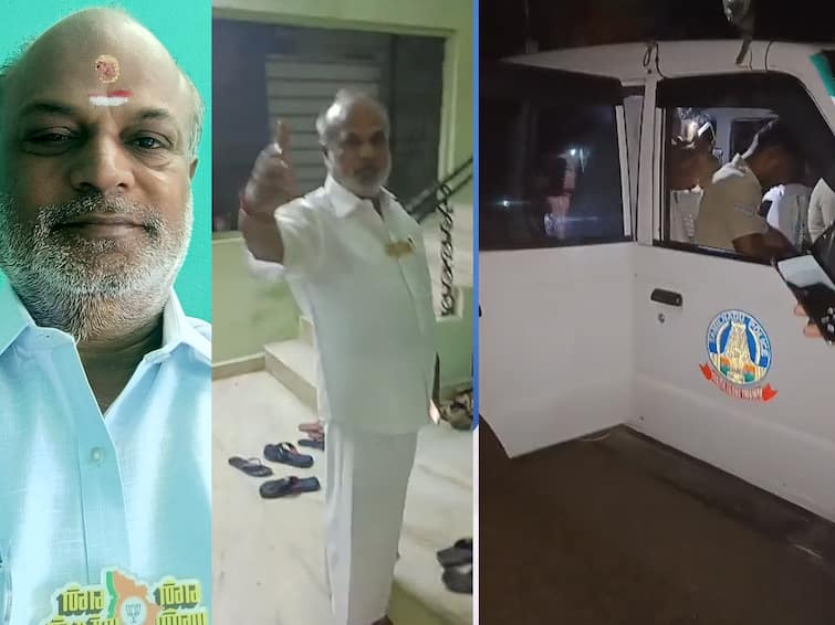 Villupuram BJP South District President VAT Kaliavarathan arrested கருணாநிதி, கனிமொழி குறித்து அவதூறு: விழுப்புரம் பாஜக தெற்கு மாவட்ட தலைவர் கலிவரதன் கைது!