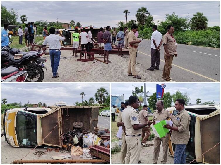 Villupuram marakkanam ECR Van accident three death to member injured TNN ஈசிஆரில் வேன் கவிழ்ந்து விபத்து; 3 பேர் சம்பவ இடத்திலேயே  உயிரிழப்பு,  2 பேர் படுகாயம்