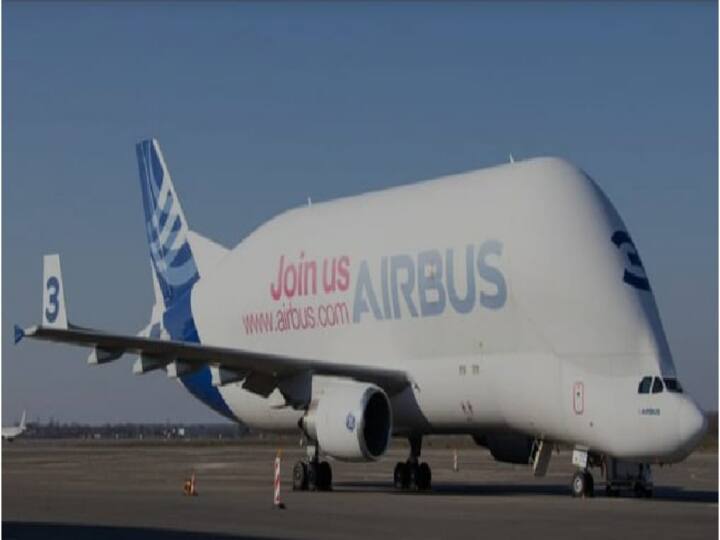 Airbus Beluga the world's largest cargo plane arrived at Chennai airport last night for refuelling TNN Airbus Beluga: மீண்டும் சென்னை வந்த 