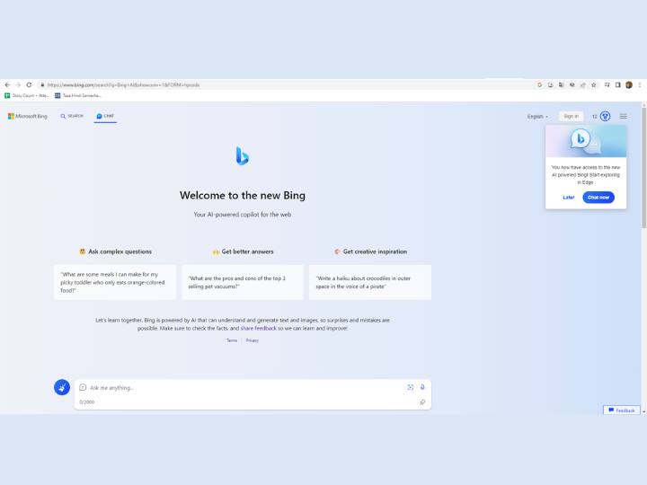 Microsoft का BingAI अब गूगल क्रोम और सफारी ब्राउजर में भी चलेगा, ऐसे कर पाएंगे चैटबॉट से बातचीत Microsoft is testing BingAI in Google chrome and Safari browser here is how you can access Microsoft का BingAI अब गूगल क्रोम और सफारी ब्राउजर में भी चलेगा, ऐसे कर पाएंगे चैटबॉट से बातचीत