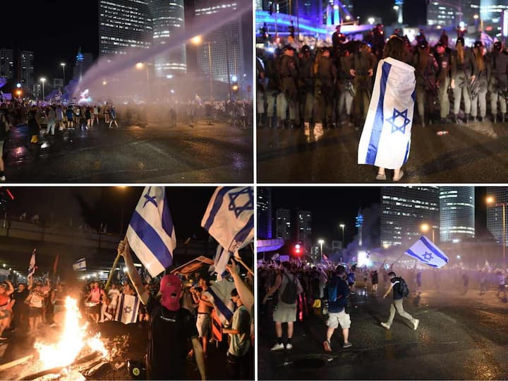 Thousands of protesters took to the streets of Jerusalem and Tel Aviv as Parliament adopted a controversial law to limit the Supreme Court's powers.