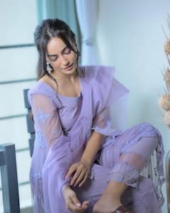 Surbhi Jyoti Looks Adorable In A Lavender Salwar Suit