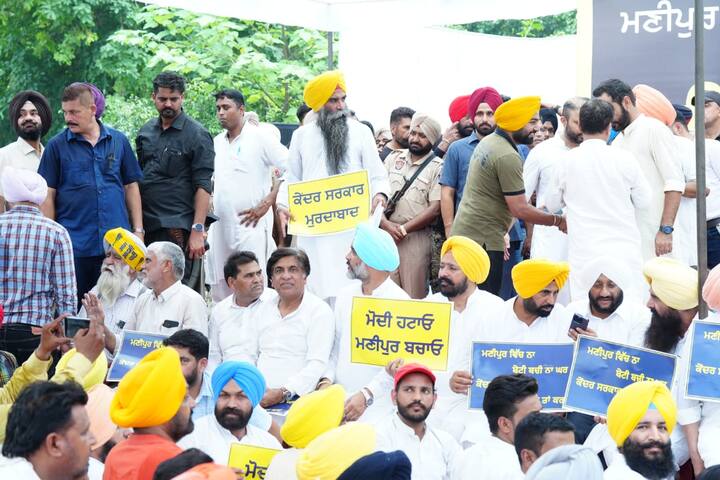 ਪ੍ਰਦਰਸ਼ਨ ਦੌਰਾਨ 'ਆਪ' ਆਗੂਆਂ ਨੇ ਕੇਂਦਰ ਅਤੇ ਮਣੀਪੁਰ ਦੀ ਭਾਜਪਾ ਸਰਕਾਰਾਂ ਵਿਰੁੱਧ ਨਾਰੇਬਾਜ਼ੀ ਕੀਤੀ ਅਤੇ ਇਸ ਘਟਨਾ ਲਈ ਪ੍ਰਧਾਨ ਮੰਤਰੀ ਮੋਦੀ ਅਤੇ ਮਨੀਪੁਰ ਦੇ ਮੁੱਖ ਮੰਤਰੀ ਬੀਰੇਨ ਸਿੰਘ ਨੂੰ ਜ਼ਿੰਮੇਵਾਰ ਠਹਿਰਾਇਆ। ਪ੍ਰਦਰਸ਼ਨ ਕਰ ਰਹੇ 'ਆਪ' ਆਗੂਆਂ ਨੇ ਕੇਂਦਰ ਸਰਕਾਰ ਤੋਂ ਮੰਗ ਕੀਤੀ ਕਿ ਮਨੀਪੁਰ ਦੀ ਬੀਰੇਨ ਸਿੰਘ ਸਰਕਾਰ ਨੂੰ ਤੁਰੰਤ ਬਰਖਾਸਤ ਕਰਕੇ ਉੱਥੇ ਰਾਸ਼ਟਰਪਤੀ ਸ਼ਾਸਨ ਲਗਾਇਆ ਜਾਵੇ।