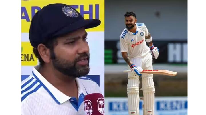 IND vs WI, Rohit Sharma On Virat Kohli: ਭਾਰਤ ਅਤੇ ਵੈਸਟਇੰਡੀਜ਼ ਵਿਚਾਲੇ ਖੇਡੀ ਗਈ ਟੈਸਟ ਸੀਰੀਜ਼ ਦਾ ਦੂਜਾ ਮੈਚ ਮੀਂਹ ਕਾਰਨ ਡਰਾਅ ਰਿਹਾ। ਦੂਜੇ ਟੈਸਟ ਵਿੱਚ ਆਖਰੀ ਦਿਨ ਦਾ ਖੇਡ ਮੀਂਹ ਕਾਰਨ ਸ਼ੁਰੂ ਨਹੀਂ ਹੋ ਸਕਿਆ।