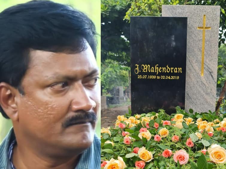 director mahendran son john mahendran visits his fathers cemetry on his birthday Director Mahendran: சமாதிக்கு சென்று செய்த மரியாதை... நெகிழ்ந்துபோன இயக்குநர் மகேந்திரன் மகன்..