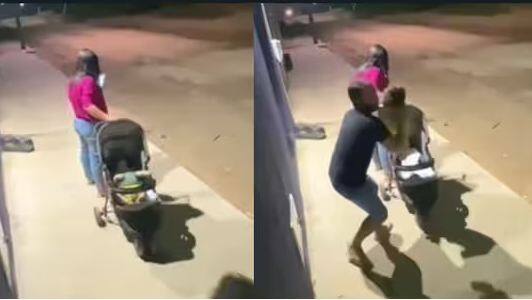 man stole child from stroller after mother got engaged in mobile phone Viral Video: ਬੱਚੇ ਨੂੰ ਲੈ ਕੇ ਸੈਰ ਕਰਨ ਨਿਕਲੀ ਸੀ ਮਾਂ, ਮੋਬਾਈਲ 'ਚ ਇੰਨਾ ਰੁੱਝ ਗਈ ਕਿ ਹੱਥਾਂ ਵਿੱਚ ਗਾਇਬ ਹੋ ਗਿਆ ਬੱਚਾ!