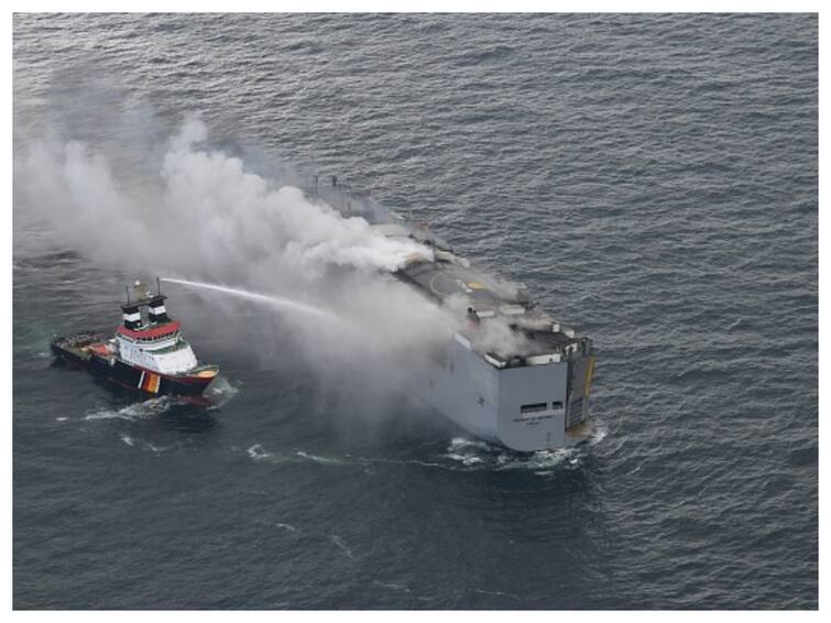Cargo Ship Carrying Nearly 3,000 Cars Catches Fire In North Sea, One Indian Sailor Killed Cargo Ship Carrying Nearly 3,000 Cars Catches Fire In North Sea, One Indian Sailor Killed