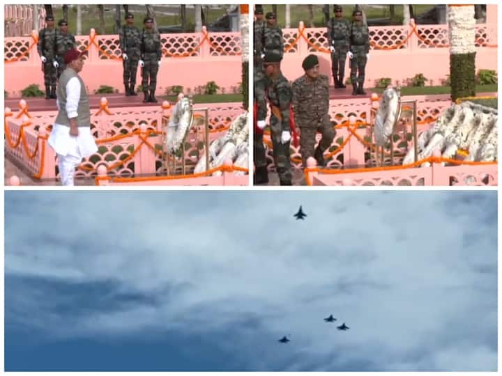 On the Kargil Vijay Diwas, Defence Minister Rajnath Singh, the Chief of Defence Staff, and three service chiefs paid tribute to the fallen bravehearts of the Kargil war.