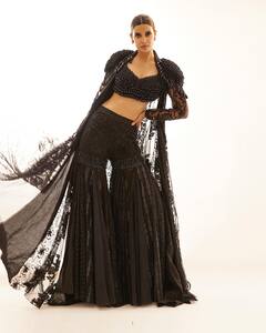 Diana Penty Wears A Black Embellished Sharara At Bridal Couture Show - SEE PICS