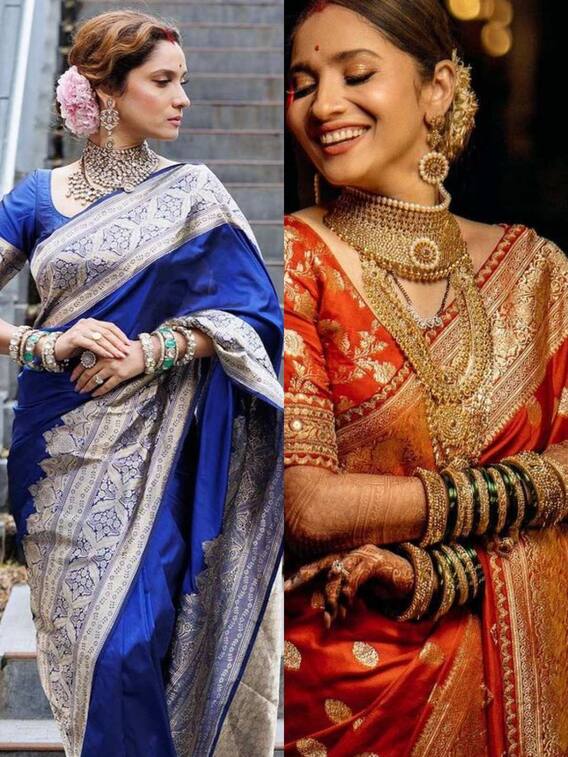 घर की पूजा या फंक्शन में ट्राई करें अंकिता लोखांडे की ये शानदार साड़ियां