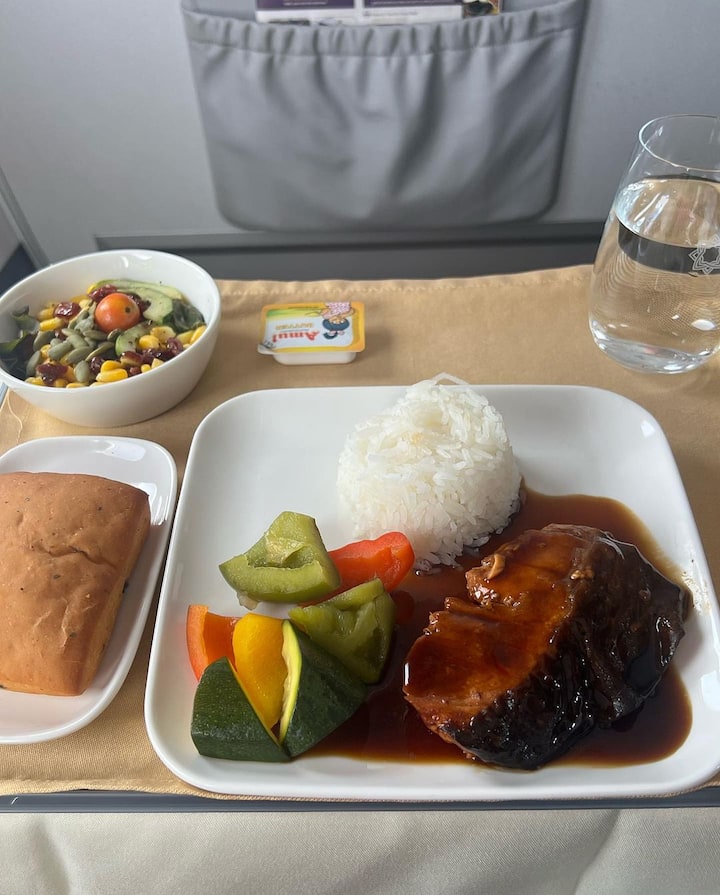 She also seemed to be enjoying a lavish meal on her journey. (Image Source: Instagram/Monalisa)