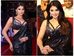 Urvashi Rautela Shines In A Black Shimmery Saree For 'Bro' Pre Release Event