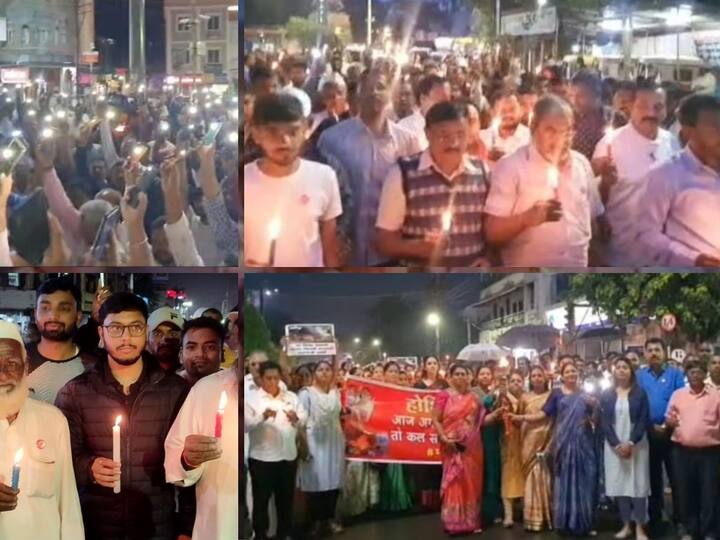 Swabhimani candle march : इचलकरंजीमधील शेकडो महिलांनी कँडल मार्चमध्ये सहभागी होत संताप व्यक्त केला. स्वाभिमानी विद्यार्थी परिषदेमध्ये काम करणाऱ्या तरुणी विद्यार्थिनी यावेळी उपस्थित होत्या.