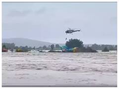 2 IAF Choppers Rescue 6 People Stranded In Flood-Hit Nainpaka Village In Telangana — WATCH
