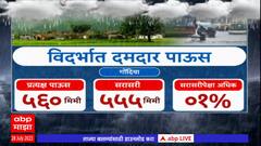 Vidharbha Rain Update : विदर्भात दमदार पाऊस, कोणत्या जिल्ह्यात किती पाऊस?