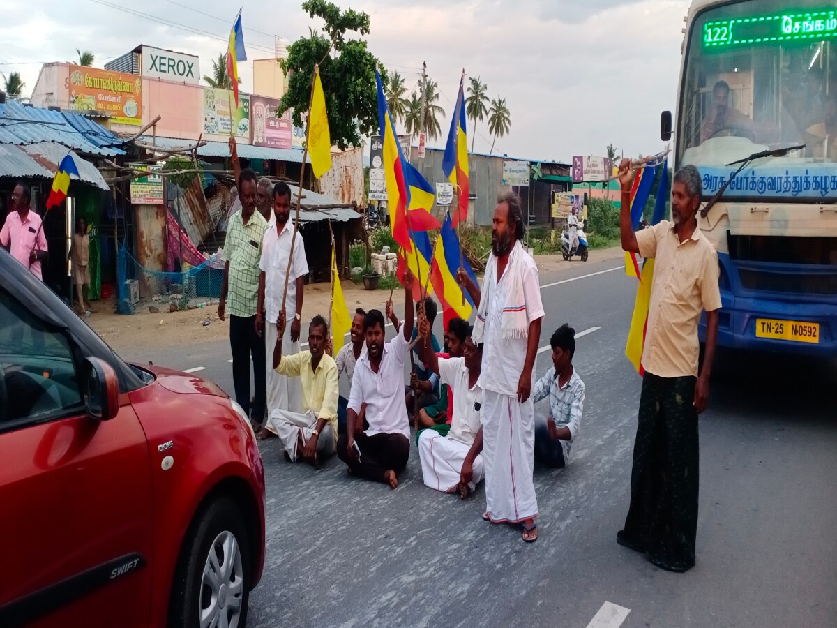 பாமகவினர் சாலை மறியலால் திருவண்ணாமலையில் போக்குவரத்து பாதிப்பு