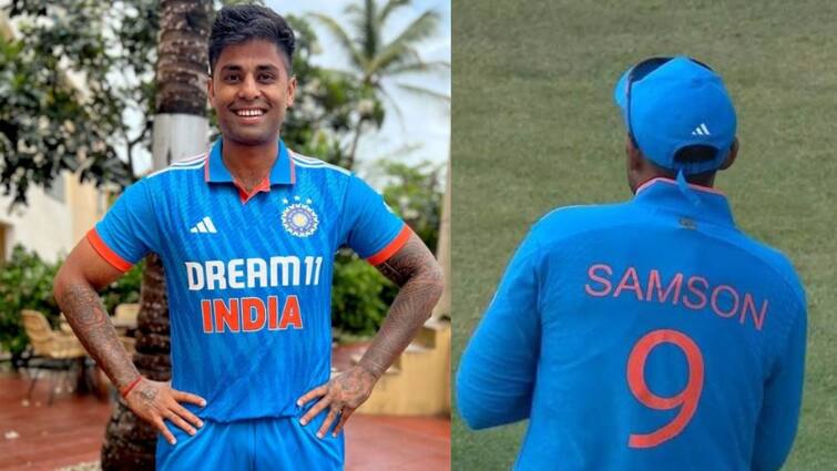 Why did Suryakumar Yadav wear Sanju Samson’s jersey in first ODI? IND vs WI: ওয়েস্ট ইন্ডিজের বিরুদ্ধে প্রথম ওয়ান ডে-তে কেন স্যামসনের জার্সি পরে মাঠে নেমেছিলেন সূর্য?