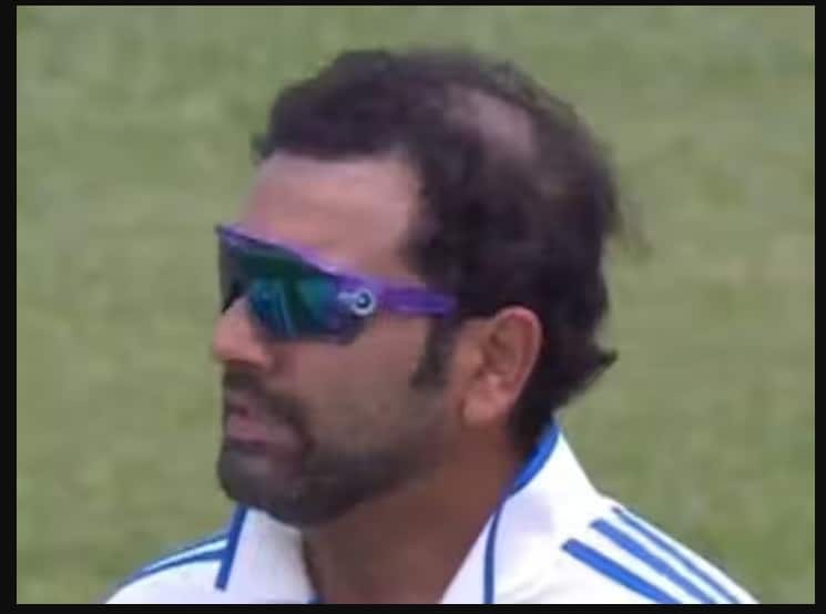 rohit sharma s hair fall indian cricket team captain loosing hairs rapidly photos on social media getting viral Rohit Sharma's Hair Fall : नेतृत्वाचं प्रेशर? रोहित शर्माच्या डोक्यावरील केस उडाले, फोटो व्हायरल 