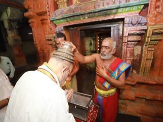 ராமேஸ்வரத்தில் அமைச்சர் அமித்ஷா சாமி தரிசனம்; அண்ணாமலைக்கு கொடுத்த அசைமெண்ட்கள் - நடைபயணத்தில் சுவாரஸ்யம்