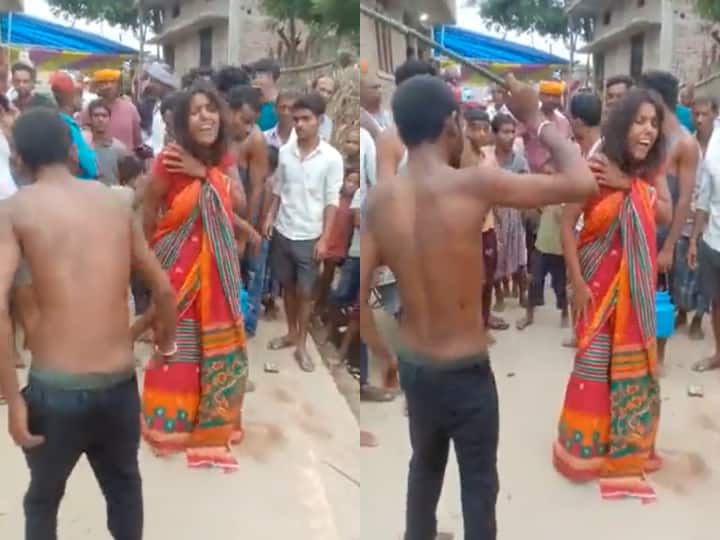 Bihar Husband Caught Wife Red Handed With Her Lover In Motihari Beaten Up Head Shaved Video Viral प्रेमी के साथ रंगे हाथों पकड़ी गई शादीशुदा महिला, पति ने सरेआम डंडे से पीटा, सिर तक मुंडवा डाला, सामने आया खौफनाक Video