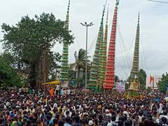 सांगली : कडेगावमध्ये हिंदू मुस्लिम ऐक्याचा मोहरम; गगनचूंबी ताबूत भेटींचा अनोखा सोहळा