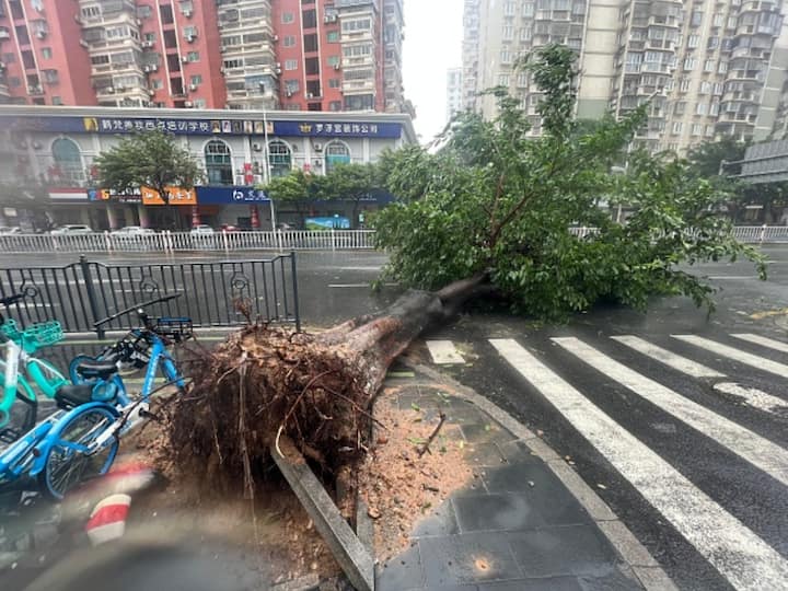 In the Fujian port city of Quanzhou, 39 people were reported to have suffered minor injuries, and more than 500,000 homes lost power. (Source: Getty)