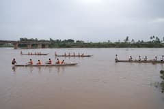 Sangli: कृष्णा नदीपात्रात होड्यांच्या शर्यतीचा थरार