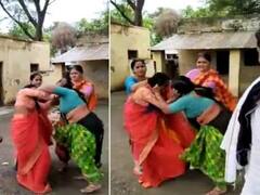 Viral Video : खिचडी शिजवण्यावरुन दोघी भिडल्या, शाळेतच एकमेकींच्या झिंज्या ओढल्या; व्हिडीओ व्हायरल