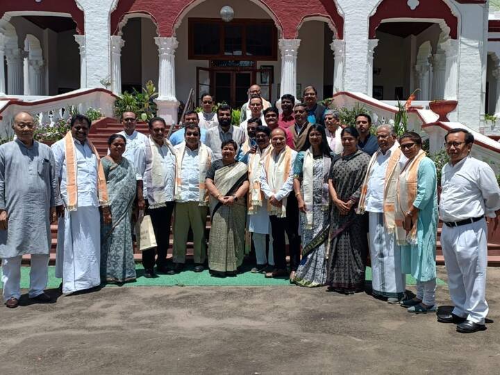 The INDIA bloc in Manipur. They had arrived in the state on Saturday to assess the ground situation and meet victims of the ethnic riots in the state. (Source: ANI)