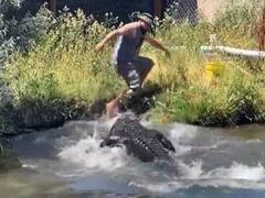 खाना देने गए शख्स पर मगरमच्छ ने कर दिया 'जानलेना अटैक', सामने आया खौफनाक Video