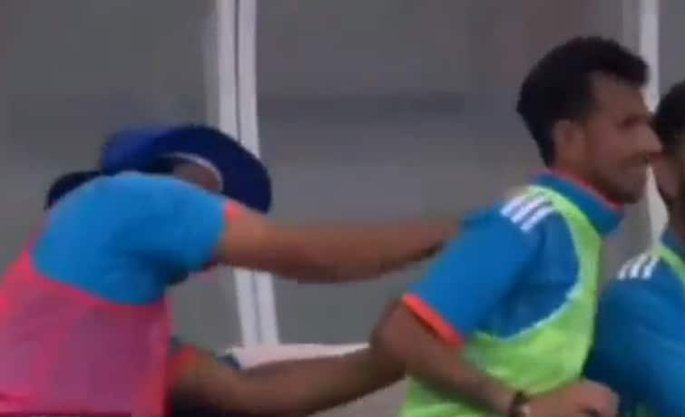 Watch: When Rohit Sharma got knocked out in the live match itself! See in the video what happened then? Video: જ્યારે રોહિત શર્માએ લાઈવ મેચમાં જ ચહલને ફટકાર્યો! વીડિયોમાં જુઓ પછી શું થયું?