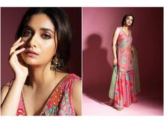 Keerthy Suresh Is A 'Desi Barbie' In A Pink Sharara Set | SEE PICS