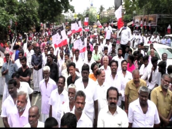 திமுக அரசே எடப்பாடி பழனிசாமிக்கு துணை போக வேண்டாம்; திருச்சி ஆர்ப்பாட்டத்தில்  எழுந்த கோஷம்