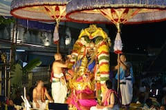 In Pics: garuda seva malayappa swamy on garuda vahanam in tirumala