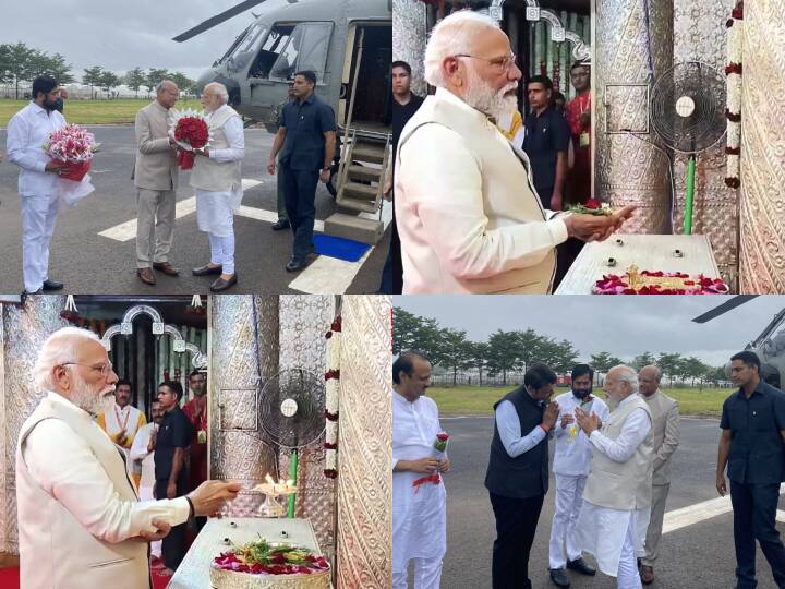 PM Modi in Pune: आज पीएम मोदी अपने पुणे दौरे पर आये हुए हैं. पीएम मोदी के एयरपोर्ट पहुंचने पर महाराष्ट्र के सीएम एकनाथ शिंदे, देवेंद्र फडणवीस और अजित पवार ने उनका स्वागत किया है.