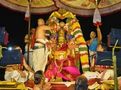 In Pics: garuda seva malayappa swamy on garuda vahanam in tirumala