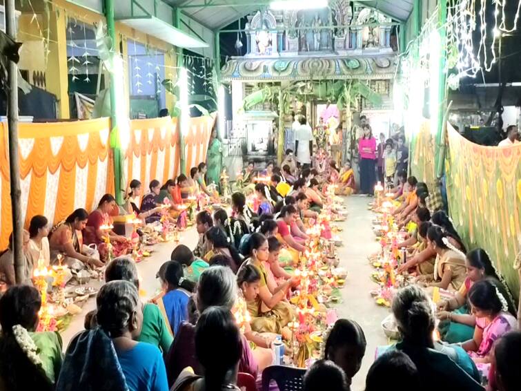 Mayiladuthurai kurainadu Subramania Swamy Temple Thiruvilakku poojai devotees  TNN கூறைநாடு சுப்பிரமணிய சுவாமி கோயில் திருவிளக்கு பூஜை; திரளான பக்தர்கள் பங்கேற்பு