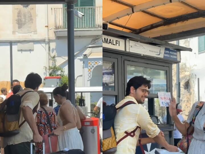 Sidharth Malhotra Kiara Advani seen dragging luggage in Italy video viral इटली में अपना लगेज ढोते दिखे Sidharth Malhotra-Kiara Advani,यूजर्स बोले- 'कोई भाव भी नहीं दे रहा है इनको'