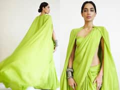 Sobhita Dhulipala Sets The Mood Neon In A Green Saree - SEE PICS
