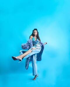 Nora Fatehi Exudes Glam Vibes In A Blue Fur Coat And Jeans - SEE PICS