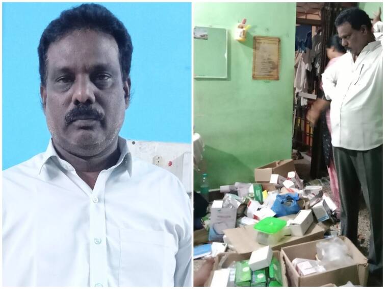 Fake doctor arrested for practicing medicine at home near Villupuram TNN விழுப்புரம் அருகே வீட்டில் மருத்துவம் பார்த்த போலி மருத்துவர் கைது